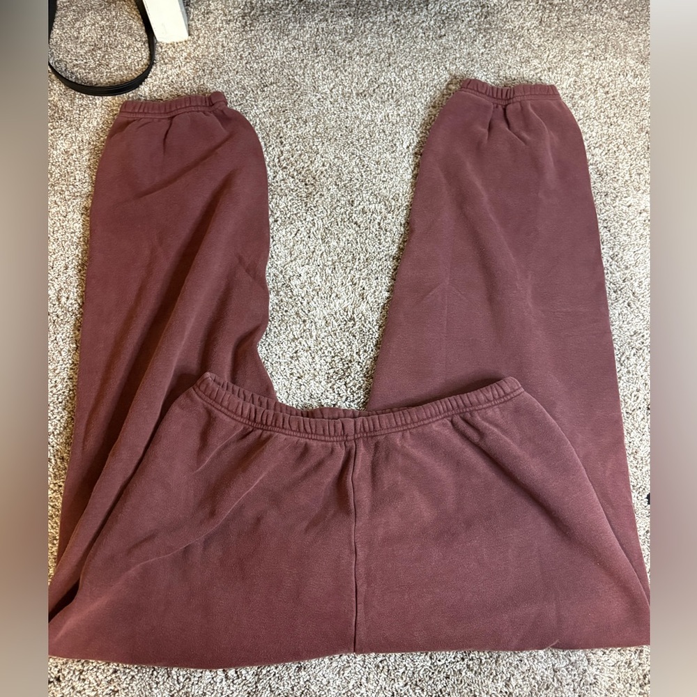 SKIMS Burgundy Track Pants